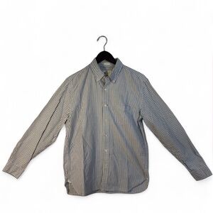 J. Crew Vintage Oxford Blue and White Striped Button Down